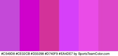 #C549D8 #CE02CB #D33298 #D740F9 #EA4DE7 #DD46C9 Colors