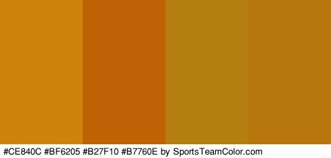 #CE840C #BF6205 #B27F10 #B7760E Colors