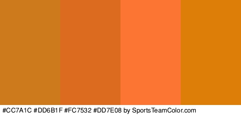 #CC7A1C #DD6B1F #FC7532 #DD7E08 Colors