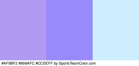 #AF9BF2 #998AFC #CCEEFF Colors