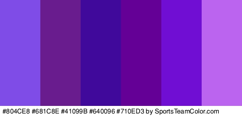 #804CE8 #681C8E #41099B #640096 #710ED3 #BA64EF Colors