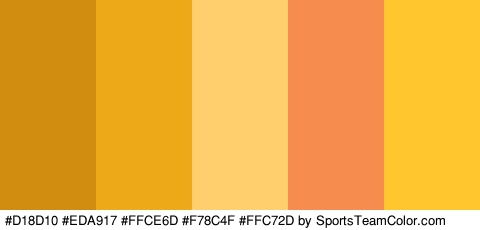 #D18D10 #EDA917 #FFCE6D #F78C4F #FFC72D Colors