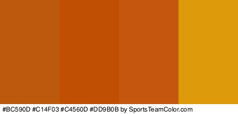 #BC590D #C14F03 #C4560D #DD9B0B Colors