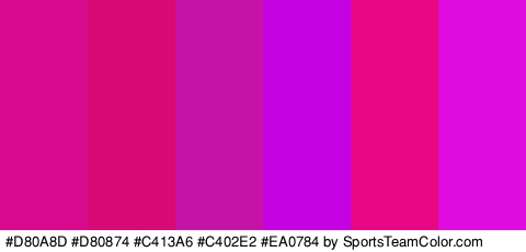 #D80A8D #D80874 #C413A6 #C402E2 #EA0784 #DD0BDD Colors