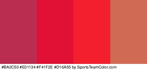 #BA2C50 #E01134 #F41F2E #D16A55 Colors