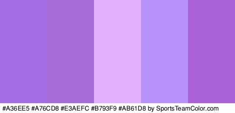 #A36EE5 #A76CD8 #E3AEFC #B793F9 #AB61D8 Colors