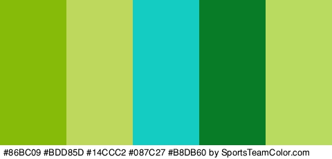 #86BC09 #BDD85D #14CCC2 #087C27 #B8DB60 Colors