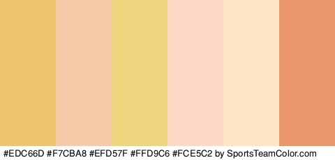 #EDC66D #F7CBA8 #EFD57F #FFD9C6 #FCE5C2 #EA976E Colors