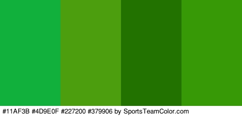 #11AF3B #4D9E0F #227200 #379906 Colors