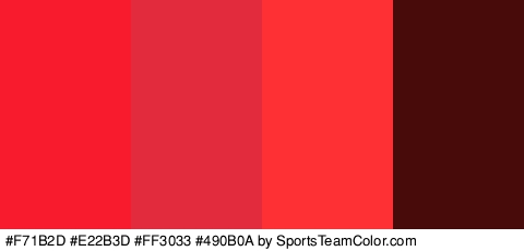 #F71B2D #E22B3D #FF3033 #490B0A Colors