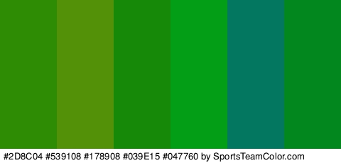 #2D8C04 #539108 #178908 #039E15 #047760 #01871E Colors