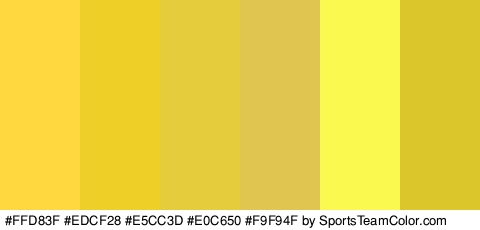 #FFD83F #EDCF28 #E5CC3D #E0C650 #F9F94F #DBC62B Colors