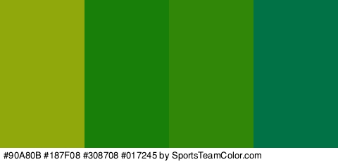 #90A80B #187F08 #308708 #017245 Colors