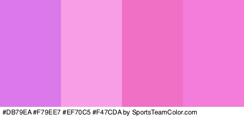 #DB79EA #F79EE7 #EF70C5 #F47CDA Colors