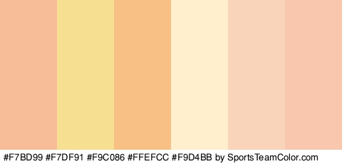 #F7BD99 #F7DF91 #F9C086 #FFEFCC #F9D4BB #F9C7AE Colors