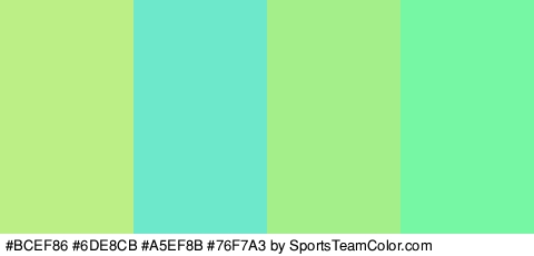 #BCEF86 #6DE8CB #A5EF8B #76F7A3 Colors