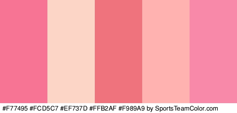 #F77495 #FCD5C7 #EF737D #FFB2AF #F989A9 Colors