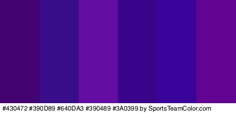 #430472 #390D89 #640DA3 #390489 #3A0399 #600491 Colors