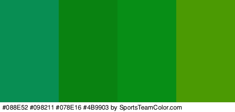 #088E52 #098211 #078E16 #4B9903 Colors