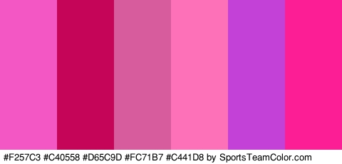 #F257C3 #C40558 #D65C9D #FC71B7 #C441D8 #FC1E94 Colors