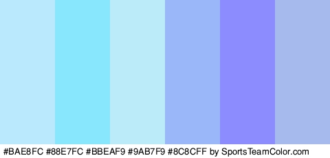 #BAE8FC #88E7FC #BBEAF9 #9AB7F9 #8C8CFF #A6BAED Colors