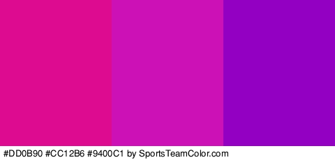 #DD0B90 #CC12B6 #9400C1 Colors