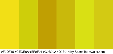 #F2DF15 #CECE0A #BF9F01 #C9B90A #D9E014 #D3CA13 Colors