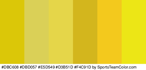 #DBC608 #DBD057 #E5D549 #D3B51D #F4C91D #EDE617 Colors