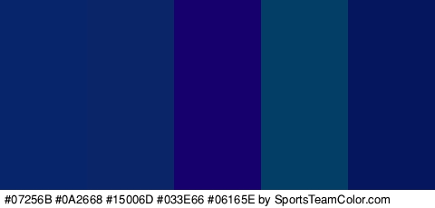 #07256B #0A2668 #15006D #033E66 #06165E Colors