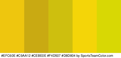 #EFC60E #C9AA12 #CEBE0E #F4D507 #D8D804 Colors