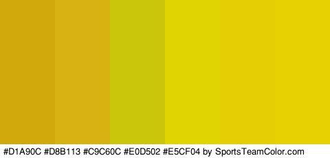 #D1A90C #D8B113 #C9C60C #E0D502 #E5CF04 #E8D102 Colors