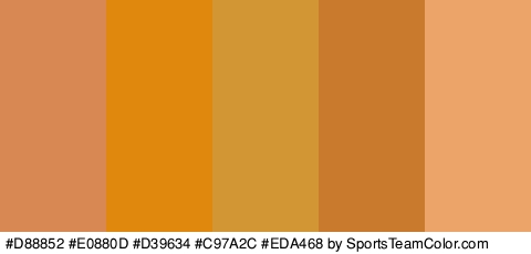 #D88852 #E0880D #D39634 #C97A2C #EDA468 Colors