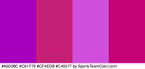 #A600BC #C61F76 #CF4EDB #C40377 Colors