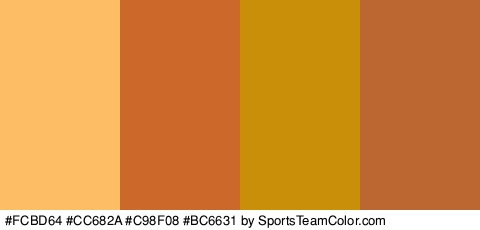 #FCBD64 #CC682A #C98F08 #BC6631 Colors