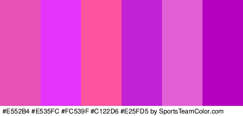 #E552B4 #E535FC #FC539F #C122D6 #E25FD5 #B501BF Colors