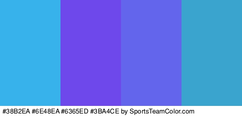 #38B2EA #6E48EA #6365ED #3BA4CE Colors