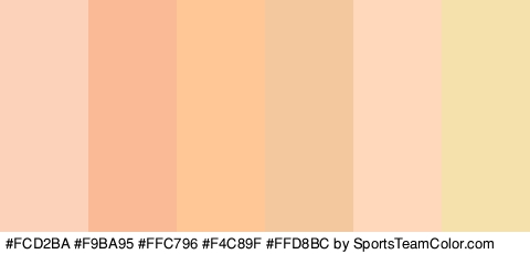 #FCD2BA #F9BA95 #FFC796 #F4C89F #FFD8BC #F4E1AB Colors