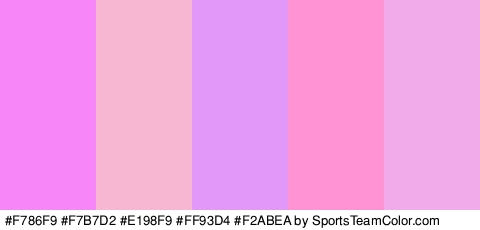 #F786F9 #F7B7D2 #E198F9 #FF93D4 #F2ABEA Colors