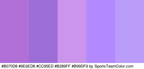 #B070D8 #9E6ED8 #CC95ED #B289FF #B99DF9 Colors