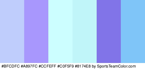 #BFCDFC #A897FC #CCFEFF #C0F5F9 #8174E8 #80C5F7 Colors