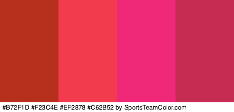 #B72F1D #F23C4E #EF2878 #C62B52 Colors