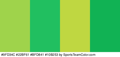 #9FD34C #22BF61 #BFD841 #10B253 Colors