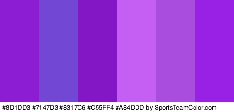 #8D1DD3 #7147D3 #8317C6 #C55FF4 #A84DDD #9920E5 Colors