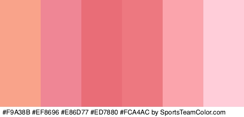 #F9A38B #EF8696 #E86D77 #ED7880 #FCA4AC #FFCCDA Colors