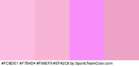 #FCBDE1 #F7B4D4 #F98EF9 #EFA2C8 Colors