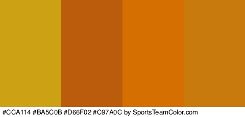 #CCA114 #BA5C0B #D66F02 #C97A0C Colors