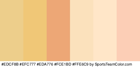 #EDCF8B #EFC777 #EDA776 #FCE1BD #FFE6C9 #FCCEB5 Colors