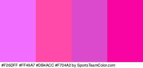 #F26DFF #FF49A7 #DB4ACC #F704A2 Colors