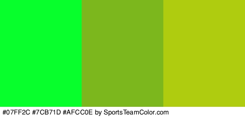 #07FF2C #7CB71D #AFCC0E Colors