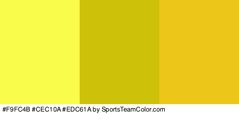 #F9FC4B #CEC10A #EDC61A Colors